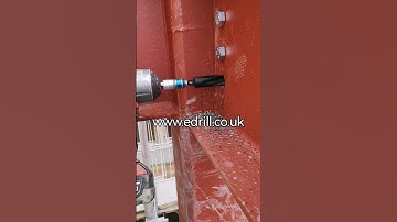 Impact Reamer e-drill in action #metalcuttingtools #steelwork #steelinstallation #steelerection