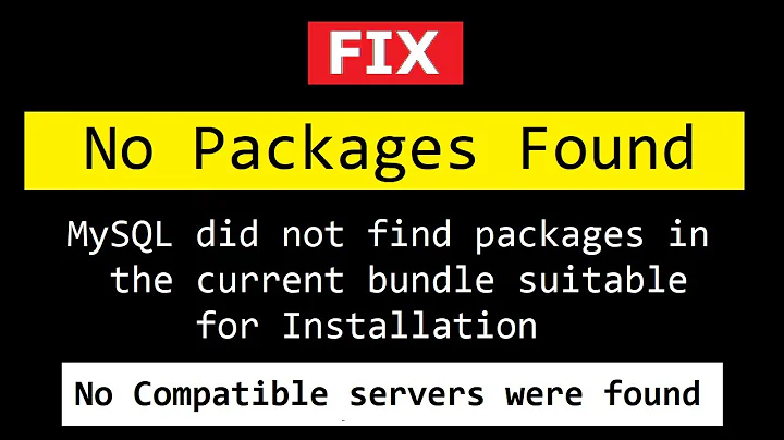 FIX: MySQL No Packages Found Error