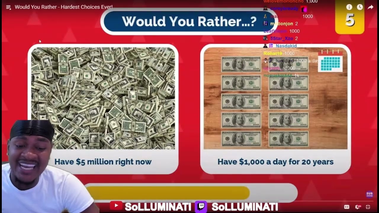 SOLLUMINATI PLAYS ‘Would You Rather’ Hardest Choices Ever edition! (Full Gameplay)