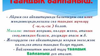 Башкаруу жана таандык байланыштары 5- класс 2-чейрек