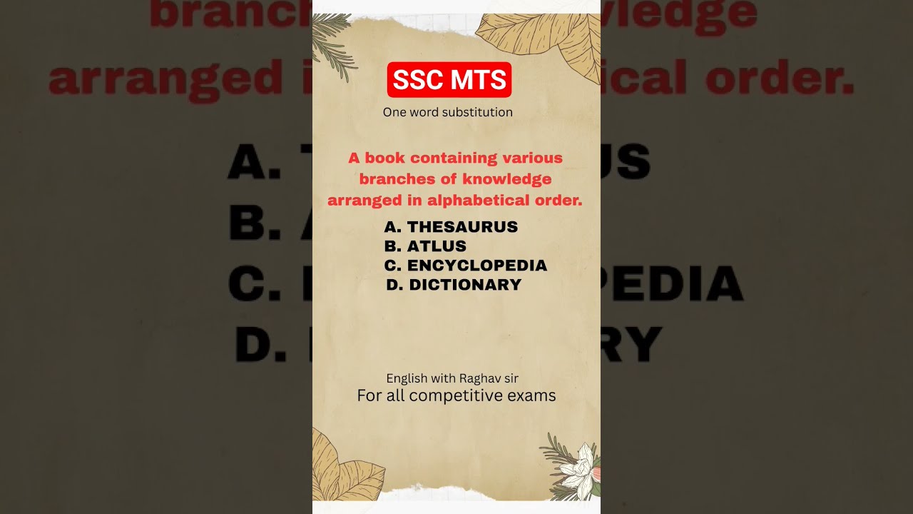 Ssc Mts One Word 04