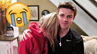 SISTER CRIES ON BROTHER'S SHOULDER: ITS NOT EASY BEING A TEENAGER