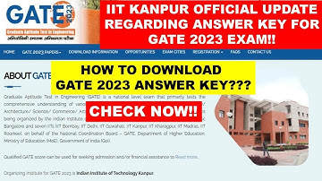 Official Answer Key for GATE 2023 DELAYED!!Check the Exact date and time now||Update from IIT KANPUR