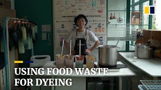 Using food waste for dyeing in a DIY workshop in Central, Hong Kong