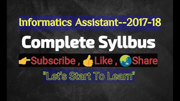 Informatics Assistant Syllabus 2017-18 - सूचना सहायक भर्ती - Rajasthan Doitc