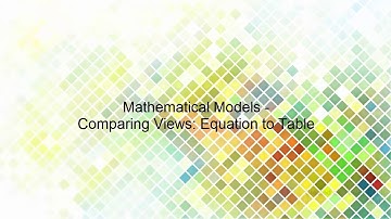 Mathematical Models - Compare Views: Equation toTable