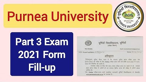 Purnea University Part 3 Form Fill-up Online Full Process Video