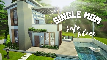 SINGLE MOM TINY HOUSE 🍀 | MODERN WOODEN STYLE | The Sims 4 Speed build with Calming Sounds