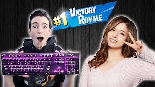 I WON WITH POKIMANE&#39;S KEYBOARD!! - Fortnite Battle Royale