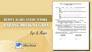 BERITA ACARA SERAH TERIMA BARANG MILIK NEGARA