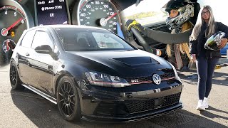 ON TRACK With Connie and her 506BHP MK7 Golf GTI Clubsport!