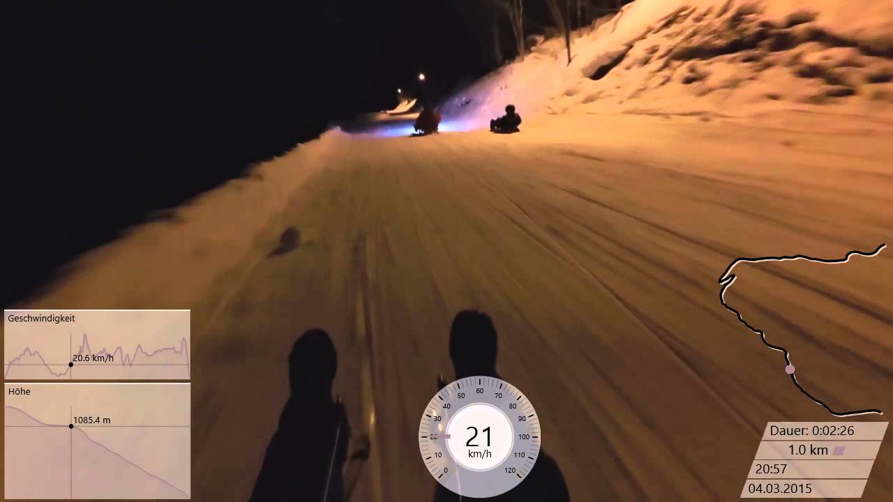 Nachtrodeln auf der Mondrodelbahn in Söll 04.03.2015
