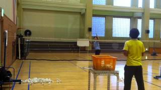 Badminton lesson 20150327(FRI) - smash / one jump / smash / one jump round 2