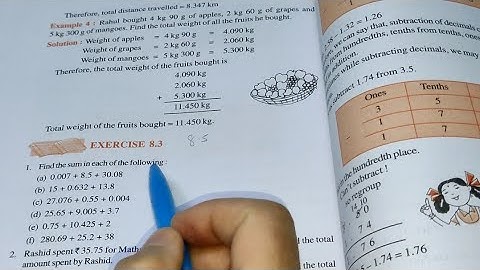 Ex-8.3 Chapter -8 Decimals || Class 6th Maths New Book
