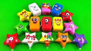 Cleaning Numberblocks in Stars, Suitcase with Rainbow CLAY Coloring! Satisfying ASMR Videos