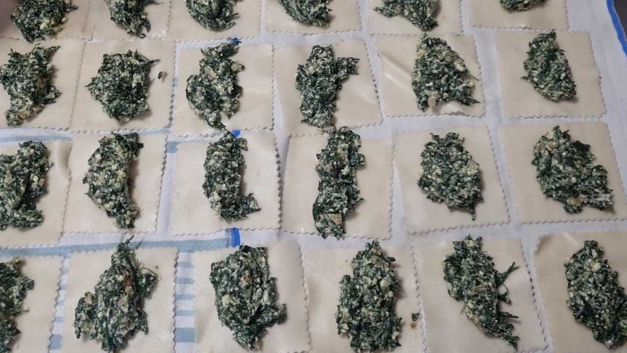 Como hacer canelones de espinacas , ricotta ( requeson) y nueces , con bechamel.