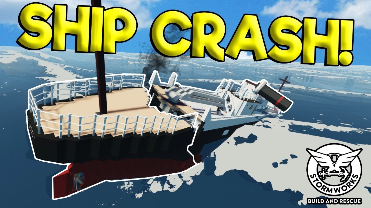 Massive Wave Splits Sinks Ship Stormworks Build And Rescue Gameplay Sinking Ship Survival