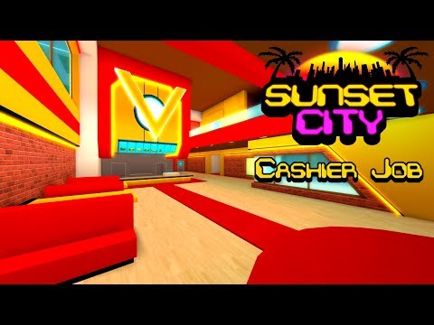 Sunset City Revamp Cashier Job Gameplay - roblox lego hacking series sunset city