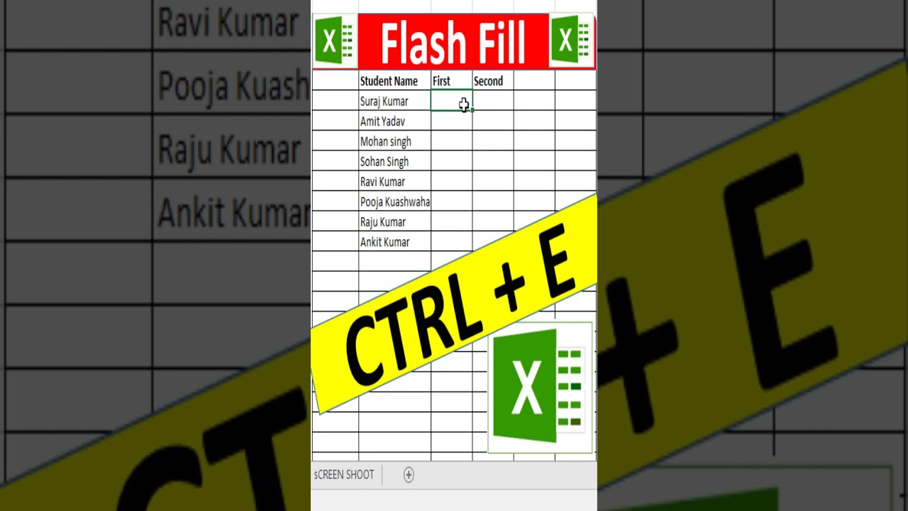 Flash fill in excel | flash fill shortcut |  Excel flash fill dates | Microsoft excel tutorials |
