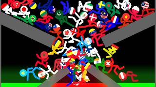 50 Stickman Countries Marble Race in Algodoo! screenshot 4