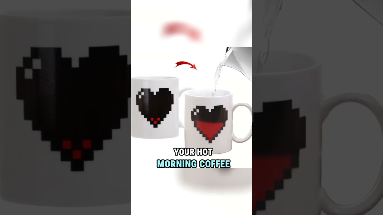 Magic Heart Mug ❤️✨ Color-Changing Ceramic Cup for Coffee & Tea ☕💛