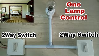 One lamp control using 2, two way switch | Two Places ON OFF control  lamp using 2way switch