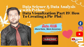 Data Science & Data Analysis with Python | Data Visualization|Part 19|How  To Creating  a Pie Plot|