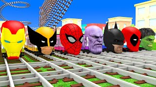 TRANSPORTING PIXAR CARS & FRUITS WITH COLORED & JOHN DEERE vs CLAAS vs TRACTORS - BeamNG.drive #982