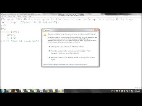 Write a program to find sum of even no's up to n using While loop - YouTube