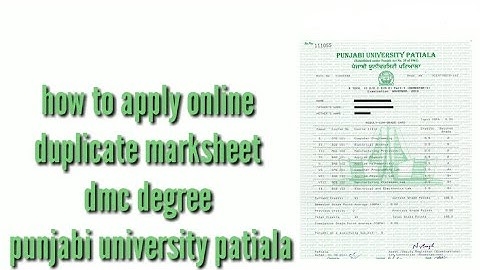 how to apply online duplicate marksheet dmc degree punjabi university patiala