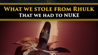 Destiny 2 Lore  What we stole from Rhulk, which we then had to Nuke.. The Mystery of Gouging Light!