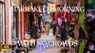 [4K] Marrakech Medina Morning Walk: Exploring the Quiet Charm of the Medina! 🌞🕌