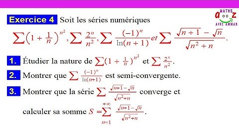 Exercice corrigé. Nature et somme d