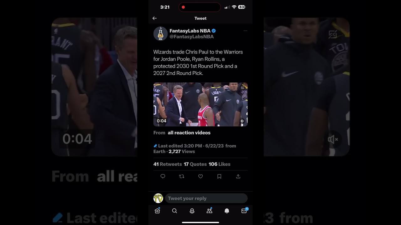 BREAKING NEWS WARRIORS TRADE JORDAN POOLE FOR CHRIS PAUL