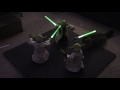 3 Animatronic Yodas Battle Each Other