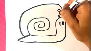 How to Draw a Snail - Drawing Cute Animals for Beginners
