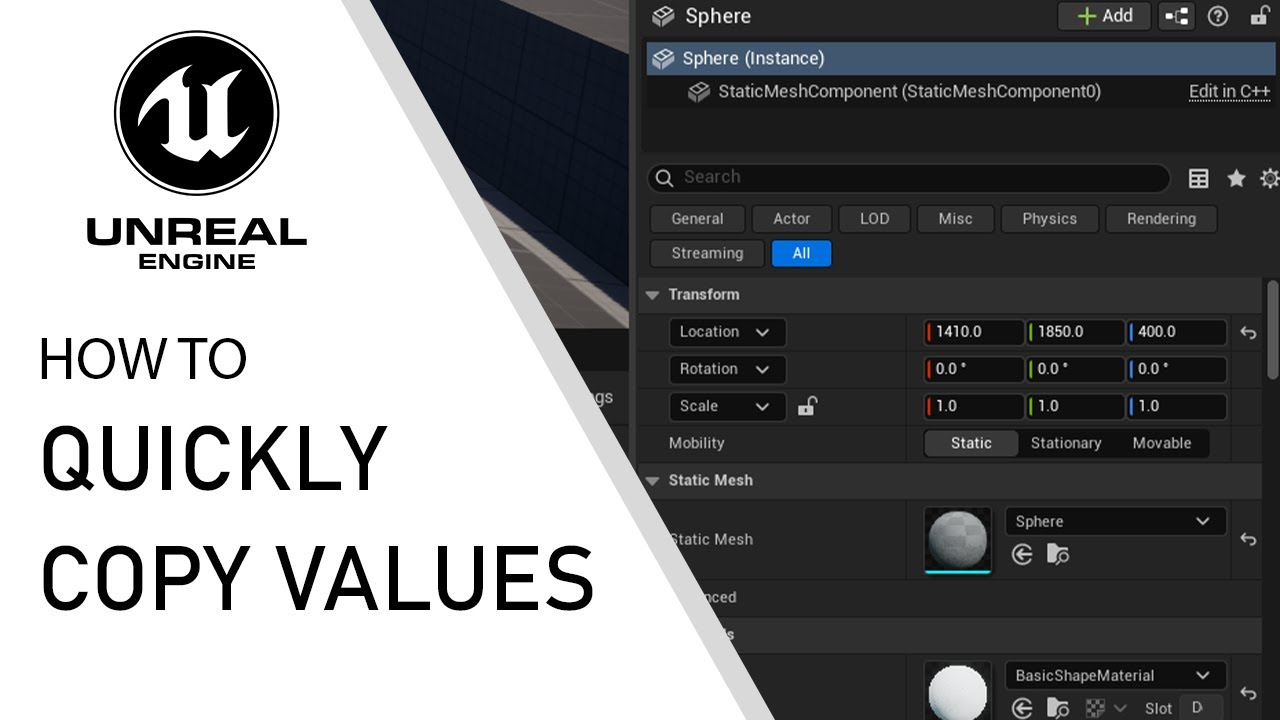 Unreal Engine 5 how to quickly copy an paste values - YouTube