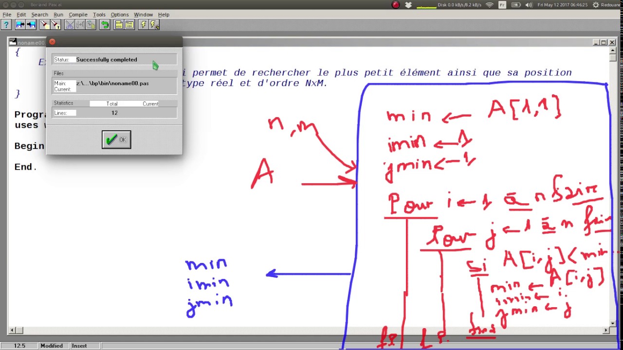 La plus petite valeur et sa position dans une matrice