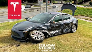 INSANE TESLA MODEL 3 CRASH VIDEO | TESLACAM STORIES 103