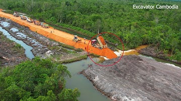 Excellent Full Process Complete 100% By Dump Truck & DOZER Pushing Soil Building Connecting New ROAD