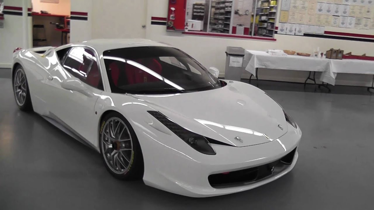 White Ferrari 458 Italia Challenge Race Car Youtube