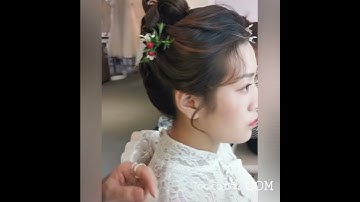 Hướng dẫn làm tóc cô dâu - Kiểu tóc cô dâu búi cao đơn giản mà đẹp. Hạnh Phạm Hairstylist