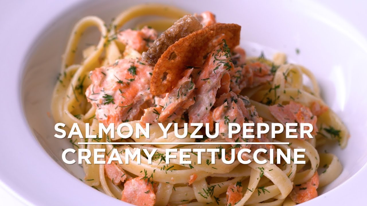 Salmon Yuzu Pepper Creamy Fettuccine | Umami Insider