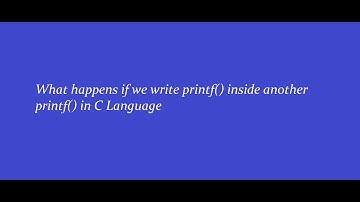 Nested printf  - writing printf inside another printf
