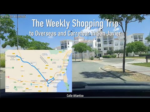 Weekly drive to the supermarkets in San Javier, Murcia, Spain