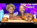 BBQ RIBS + WHOLE ROTISSERIE CHICKEN MUKBANG + Family Discussion at 4:00