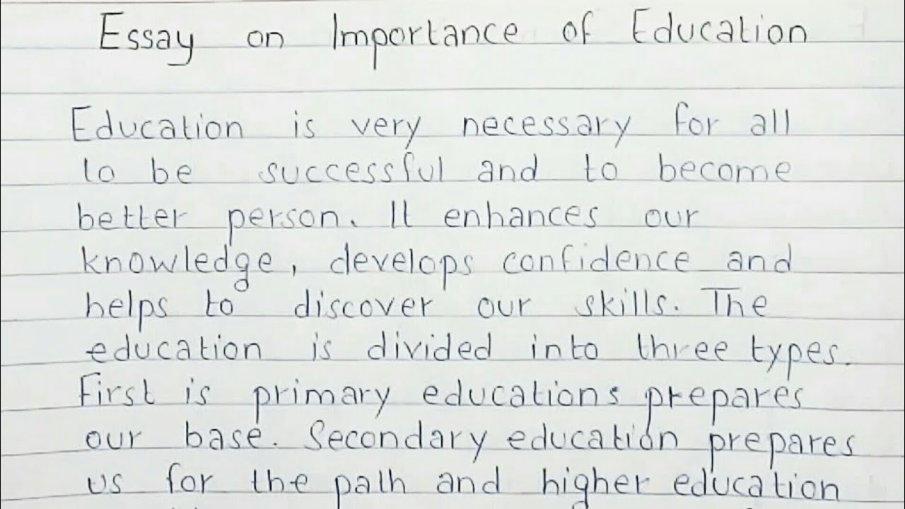 short essay on education in english