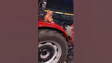 Brock Lesnar Lifted The Ring With A Tractor And Sent Roman Reigns FLYING Short 