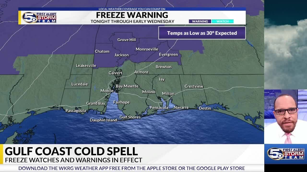 Gulf Coast Cold Snap: 1st Freeze of the Season Possible - YouTube