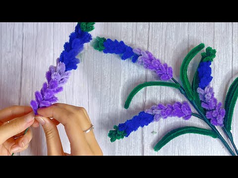 diy lavender flowers tutorial using fuzzy wire! #fyp #fypシ